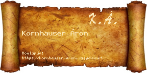 Kornhauser Áron névjegykártya